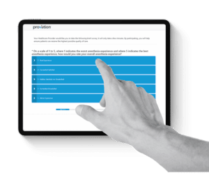 Patient Experience Survey on a tablet